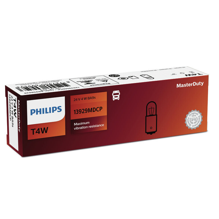 Automobilinė lemputė Philips 24V T4W 4W BA9S T8.5 x 24.5 kaina ir informacija | Automobilių lemputės | pigu.lt