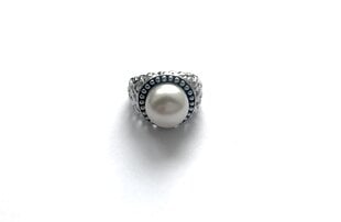 Sidabrinis žiedas su baltais perlais kaina ir informacija | Žiedai | pigu.lt