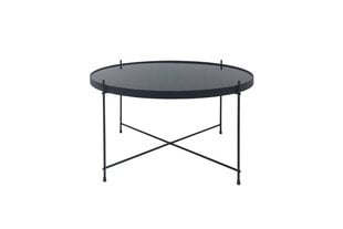 Elegantiškas Trend Black modernių formų metalinis kavos staliukas, juodo stiklo stalviršis kaina ir informacija | Kavos staliukai | pigu.lt