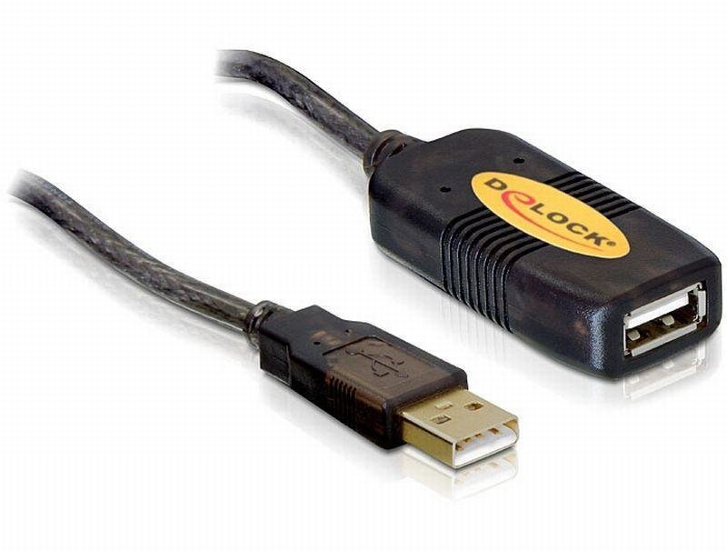 Delock, USB-A, 5 m kaina ir informacija | Kabeliai ir laidai | pigu.lt
