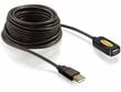 Delock, Cable A-A M/F, USB 2.0 Extension, 5m цена и информация | Kabeliai ir laidai | pigu.lt