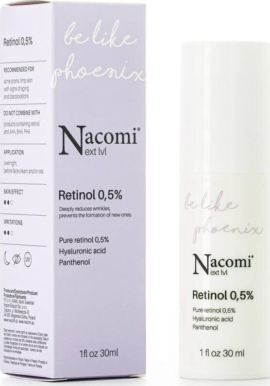 Veido serumas Nacomi Next Level Retinol 0,5% 30 ml kaina ir informacija | Veido aliejai, serumai | pigu.lt