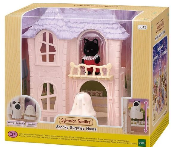 Namelis su priedais Sylvanian Families - Spooky Surprise House kaina ir informacija | Žaislai mergaitėms | pigu.lt