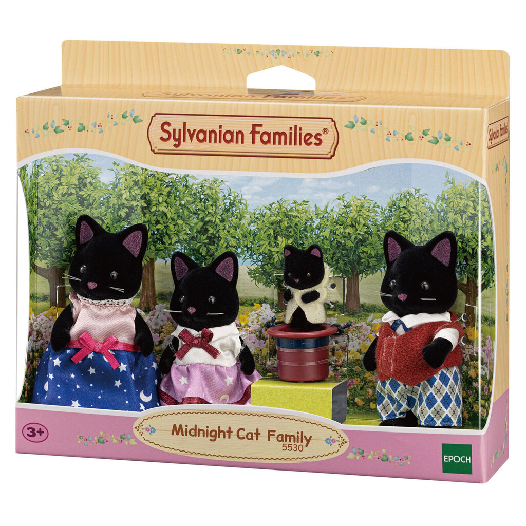 Juodų kačiukų šeimynėlė Sylvanian Families цена и информация | Žaislai mergaitėms | pigu.lt
