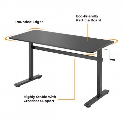 Reguliuojamo aukščio stalas UP UP Loki, juodas kaina ir informacija | Kompiuteriniai, rašomieji stalai | pigu.lt