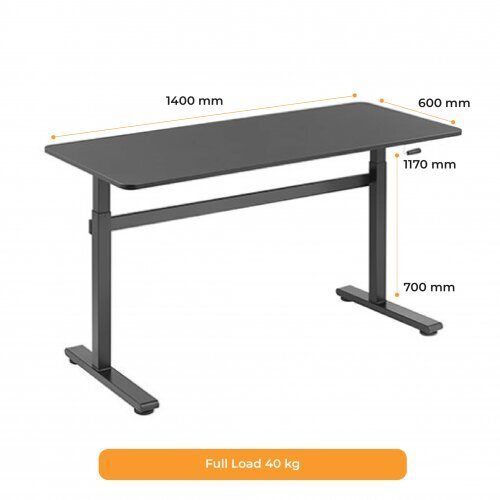 Reguliuojamo aukščio stalas UP UP Loki, juodas kaina ir informacija | Kompiuteriniai, rašomieji stalai | pigu.lt