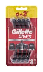 Одноразовые бритвы для мужчин Gillette Blue3 Nitro 8 шт. цена и информация | Косметика и средства для бритья | pigu.lt