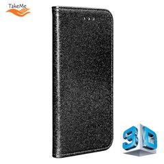 TakeMe 3D-Crystal Shine Магнитной фиксации чехол-книжка для Samsung Galaxy S21 Plus (G996B) Черный цена и информация | Чехлы для телефонов | pigu.lt