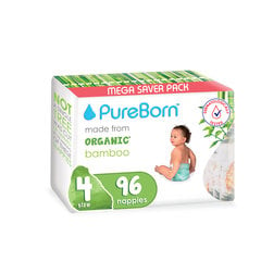 Органические подгузники PureBorn из бамбука, 5,5-8 кг, 96шт. цена и информация | Подгузники | pigu.lt
