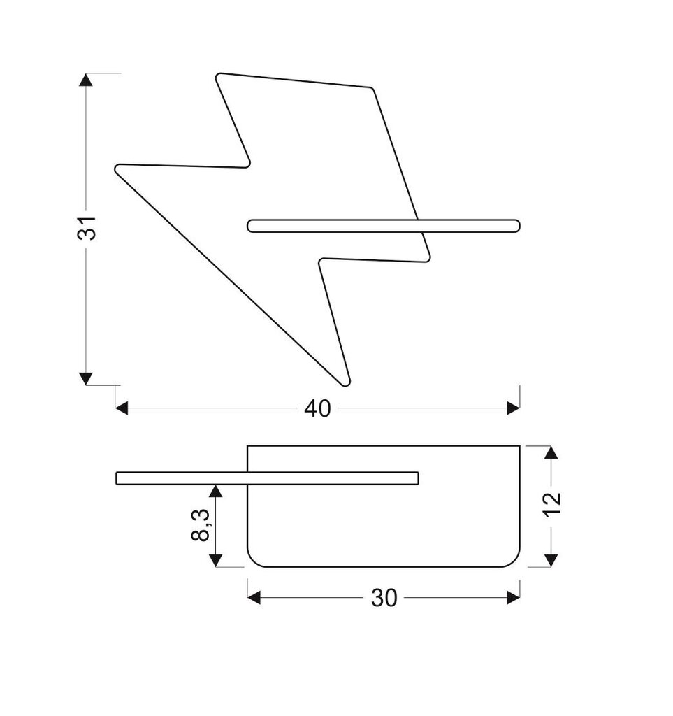 Candellux sieninis vaikiškas LED šviestuvas Žaibas цена и информация | Vaikiški šviestuvai | pigu.lt