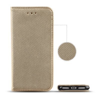 Telefono dėklas Hallo Smart Magnet Book Case, skirtas Samsung Galaxy A72, auksinis kaina ir informacija | Telefono dėklai | pigu.lt