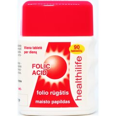 Maisto papildas Healthilife Folic Acid 400 mcg, 90 tablečių цена и информация | Витамины, пищевые добавки, препараты для хорошего самочувствия | pigu.lt