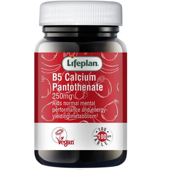 Maisto papildas Lifeplan Vitaminas B5 (kalcio pantotenatas) 250 mg, 100 tablečių цена и информация | Витамины, пищевые добавки, препараты для хорошего самочувствия | pigu.lt
