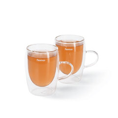 Fissman dvigubu sienelių puodelių rinkinys Raf, 300 ml kaina ir informacija | Taurės, puodeliai, ąsočiai | pigu.lt