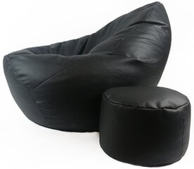 Кресло-мешок Nore XXL с пуфом, черное цена и информация | Кресла-мешки и пуфы | pigu.lt