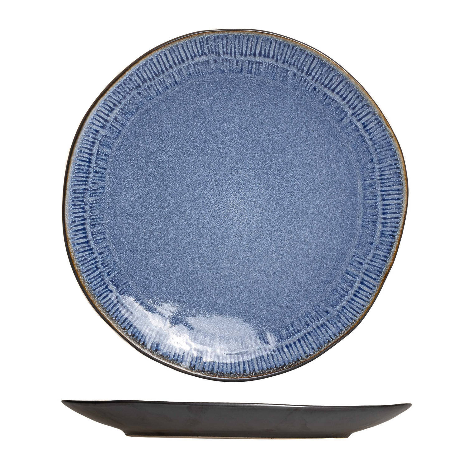 Keramikinių pietų lėkščių rinkinys Black Blue Jeans, 27 cm, 6 vnt