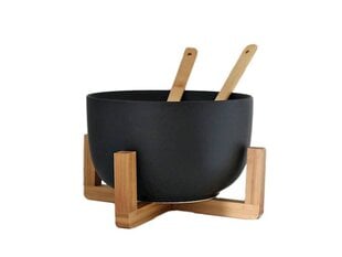 Бамбуковая подставка с чашей и инструментами, черный цвет цена и информация | Посуда, тарелки, обеденные сервизы | pigu.lt