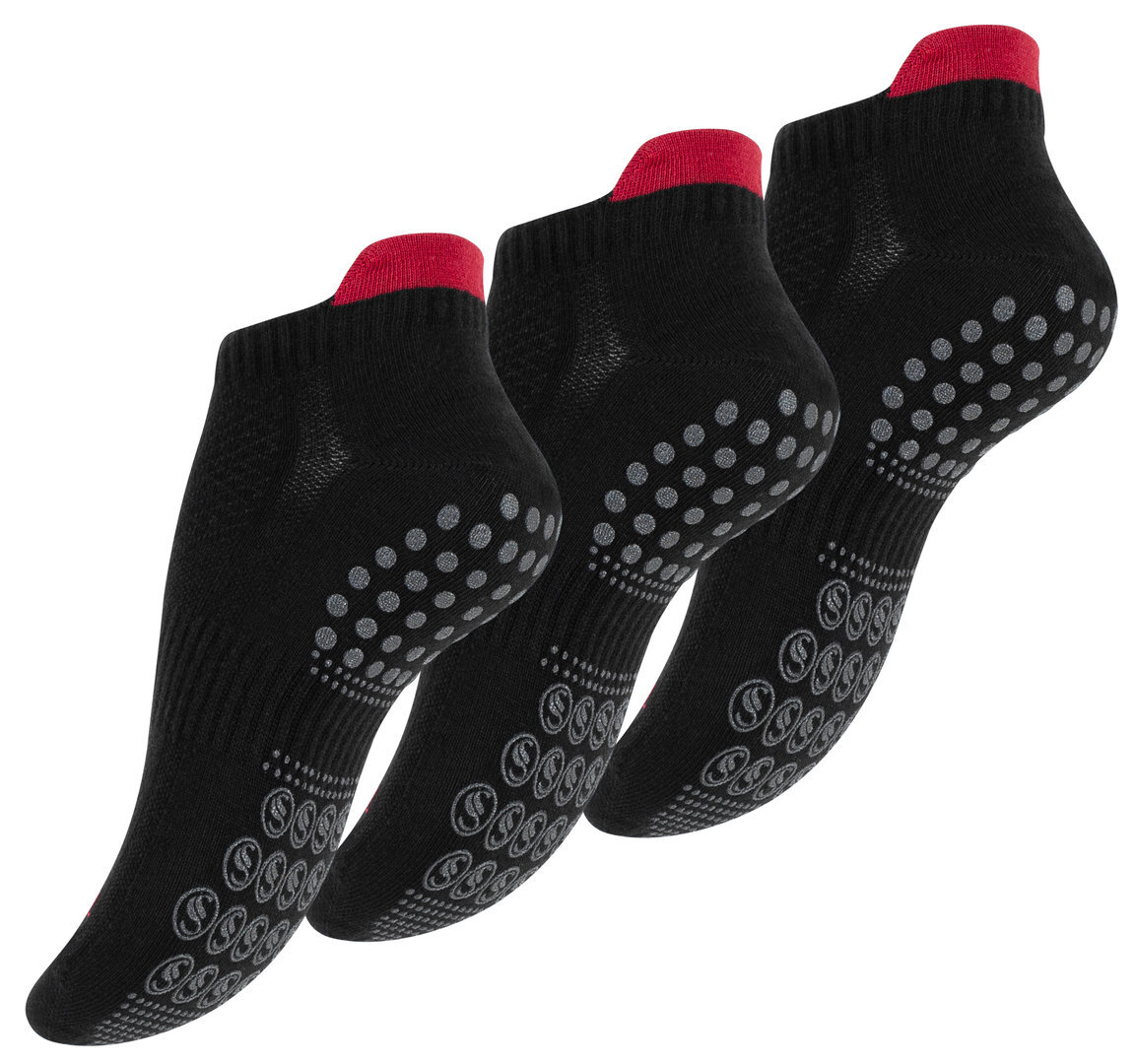 Sportinės kojinės moterims su neslystančiu padu Stark Soul, juodos, 3 vnt.,  35-38 kaina | pigu.lt
