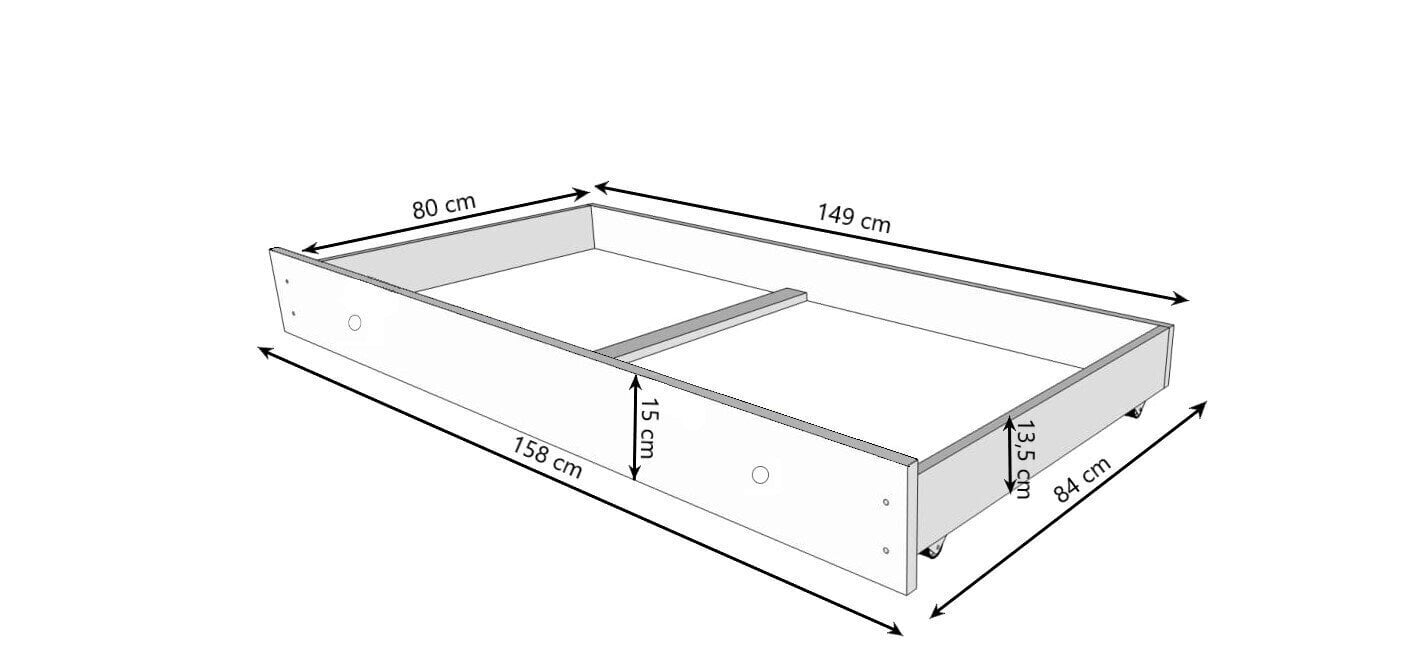 Vaikiška lova ADRK Furniture Emka X1, 80x160 cm, balta цена и информация | Vaikiškos lovos | pigu.lt