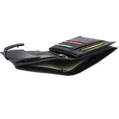 Piniginė vyrams Genuine Leather 7522BLL, juoda kaina ir informacija | Vyriškos piniginės, kortelių dėklai | pigu.lt