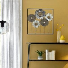 Metalinė sienos dekoracija Fleur 50x50 cm kaina ir informacija | Reprodukcijos, paveikslai | pigu.lt