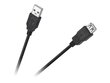 Cabletech AM-AF USB Extension Cable 1m Black цена и информация | Laidai telefonams | pigu.lt