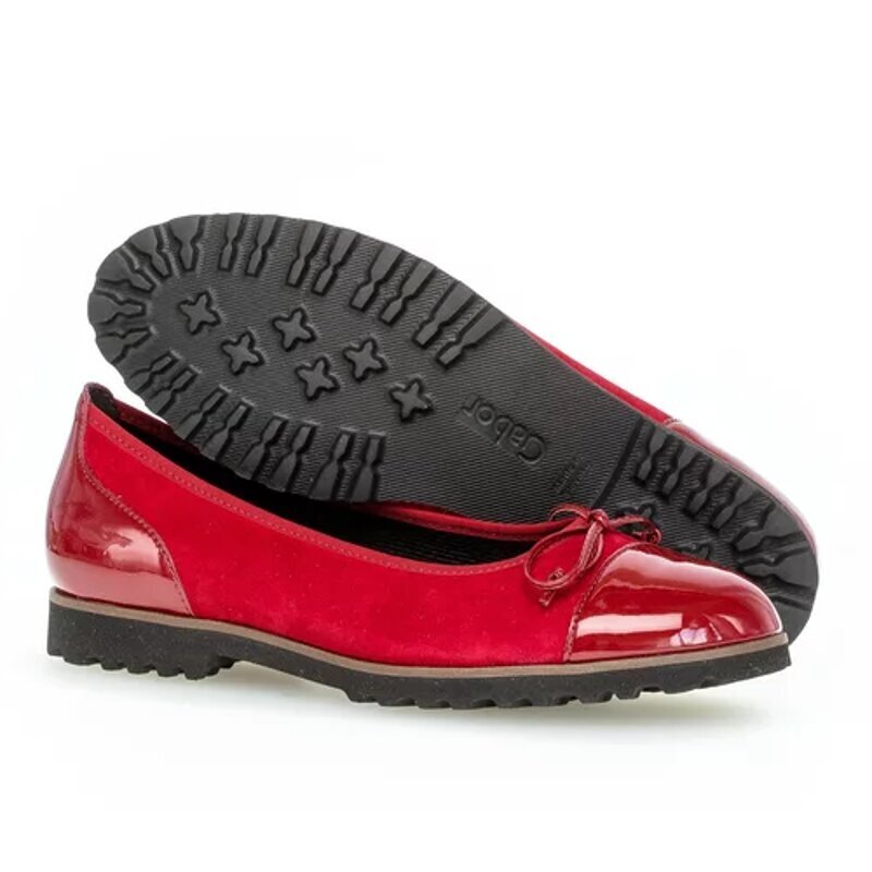 Raudonos spalvos moteriški batai su žemu kulnu Gabor kaina ir informacija | Bateliai moterims  | pigu.lt