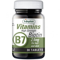 Maisto papildas Lifeplan Biotinas 2.5 mg, 30 tablečių kaina ir informacija | Vitaminai, maisto papildai, preparatai gerai savijautai | pigu.lt