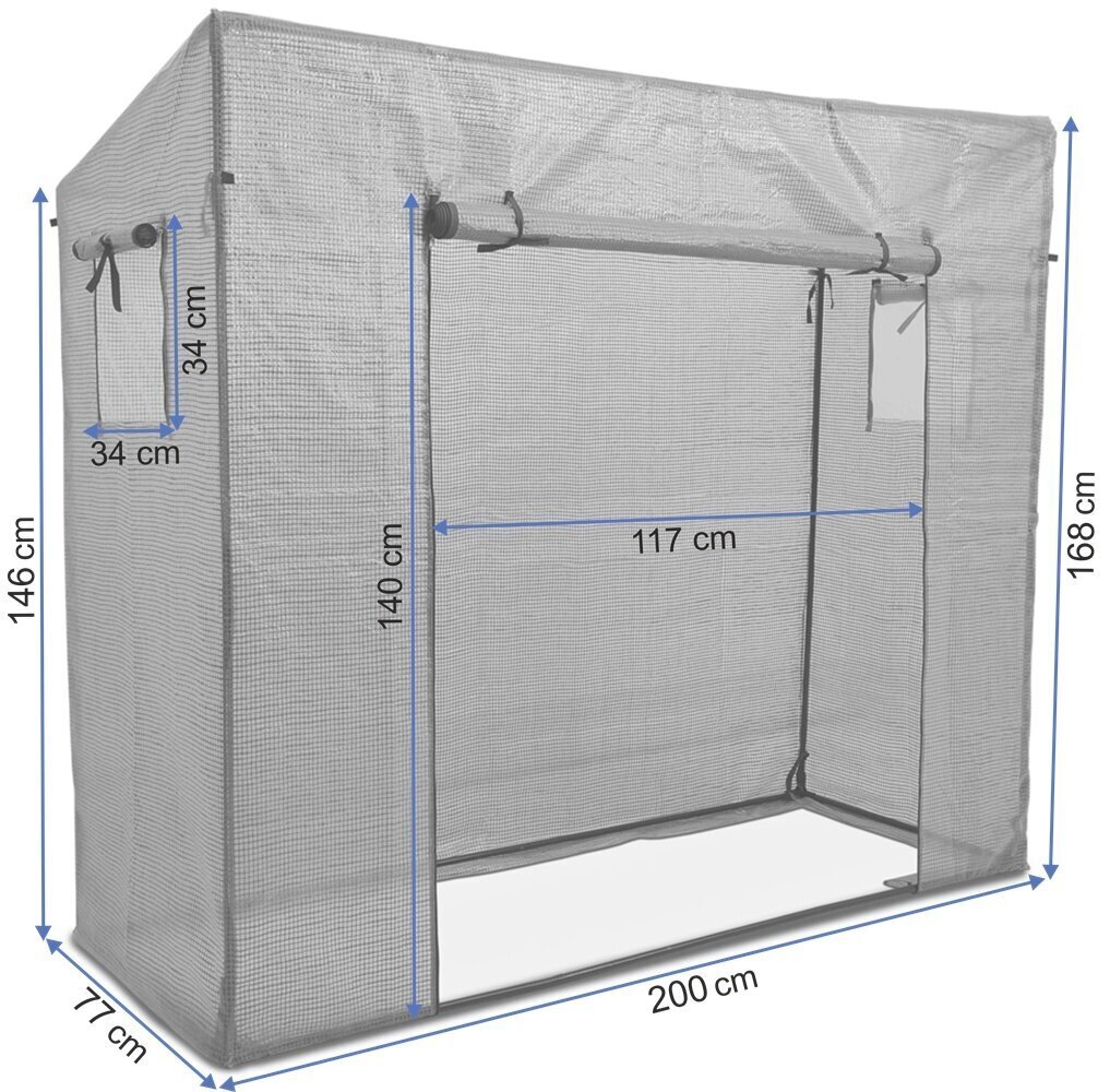Šiltnamis/daigykla, 200x77 cm, žalia цена и информация | Šiltnamiai | pigu.lt