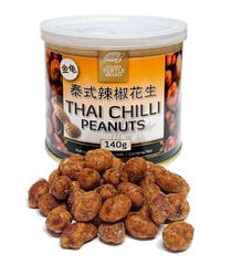 Skrudinti žemės riešutai su traškia tailandietiško čili danga, Thai Chilli Peanuts, Golden Turtle Brand, 140 g kaina ir informacija | Riešutai, sėklos, džiovinti vaisiai | pigu.lt