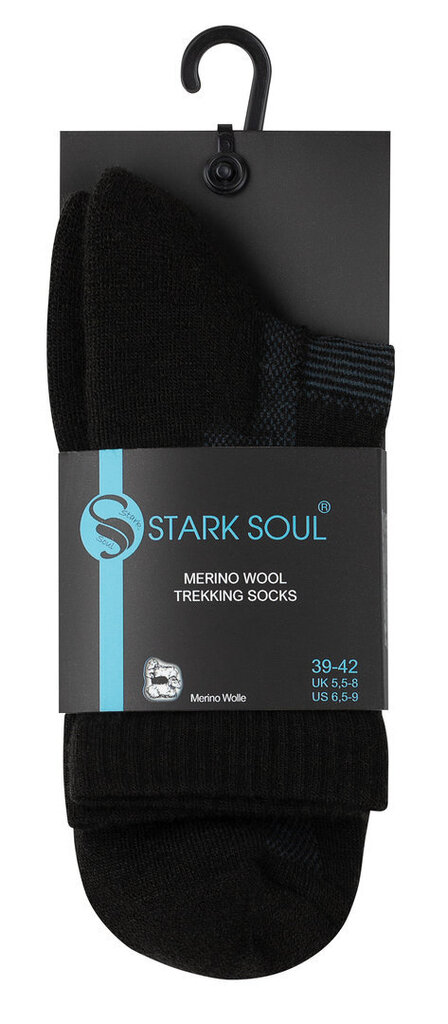 Merino vilnos trekking kojinės Stark Soul, juodos kaina ir informacija | Vyriškos kojinės | pigu.lt