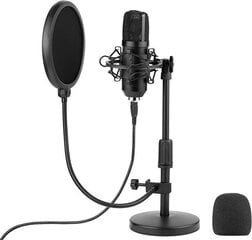 Микрофон для игр, трансляций, подкастов Tracer Studio Pro USB + держатель, поп фильтр цена и информация | Микрофоны | pigu.lt