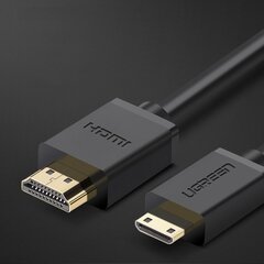 Kabelis Ugreen HDMI (male) - mini HDMI (male) 3D Ethernet ARC 1 m, juodas (HD108 10195) kaina ir informacija | Kabeliai ir laidai | pigu.lt