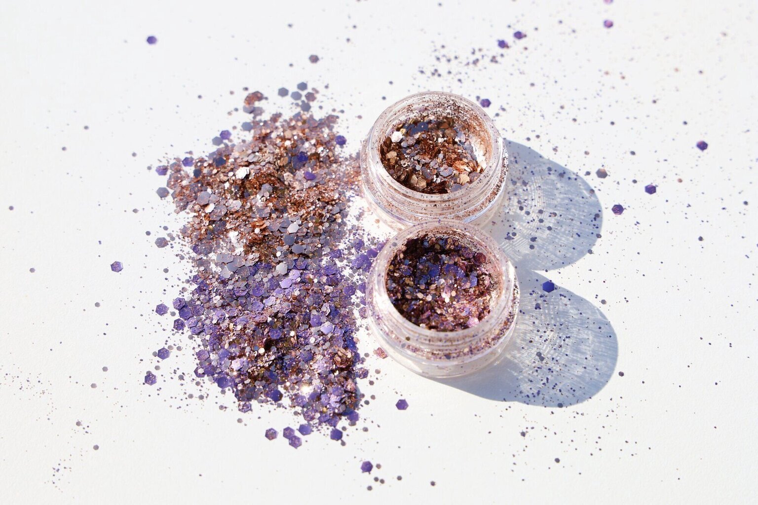 Veido blizgučiai G Beauty Glitter Lab Rosegold & Purple Diamond, 2 vnt.  kaina | pigu.lt