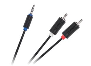 Cabletech Аудио Провод 3.5 mm (M) -> 2 x RCA (M) 1m Черный цена и информация | Кабели и провода | pigu.lt