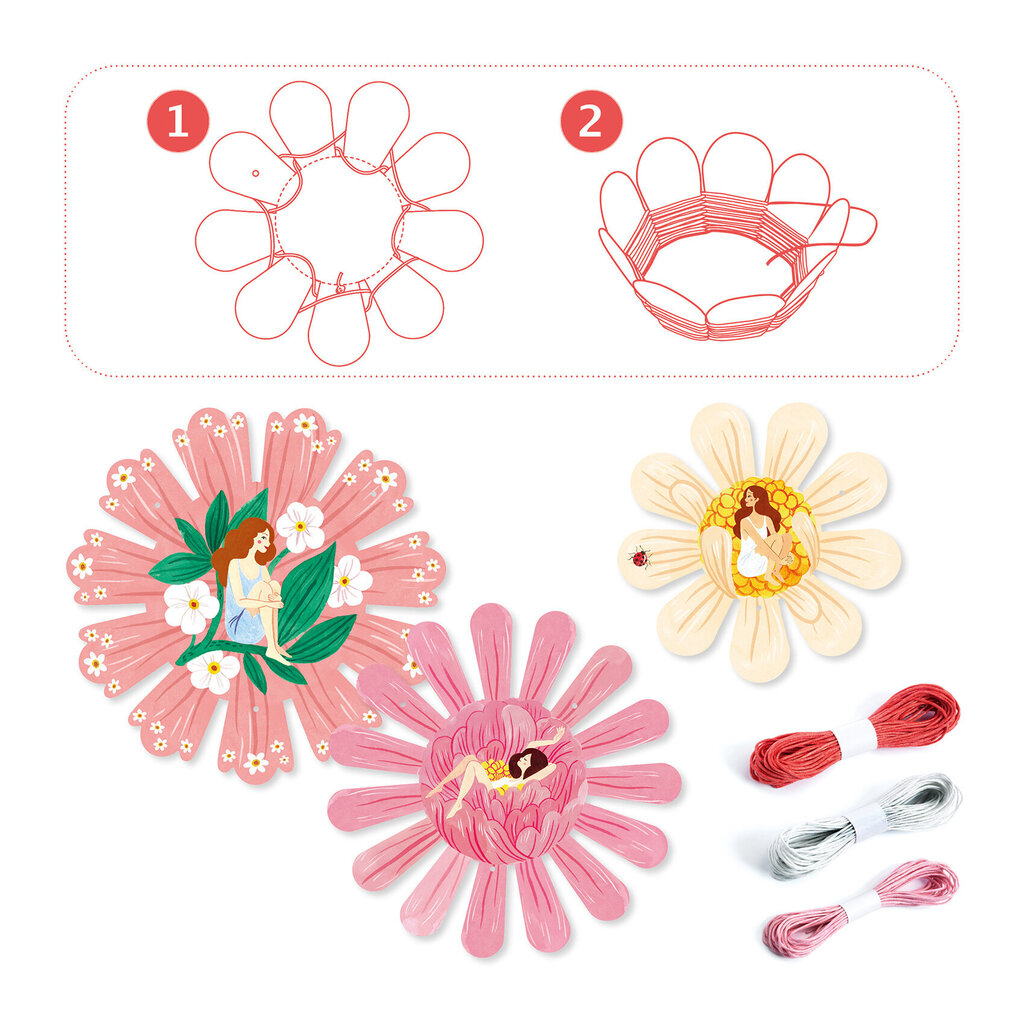 DIY Pasidaryk pats - Krepšeliai su gėlėmis Djeco, DJ07952 kaina ir informacija | Lavinamieji žaislai | pigu.lt