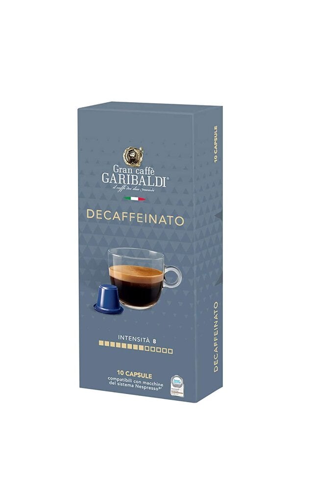Kavos kapsulės Gran Caffe Garibaldi - Decaffeinato, Nespresso® aparatams, 10 vnt. kaina ir informacija | Kava, kakava | pigu.lt