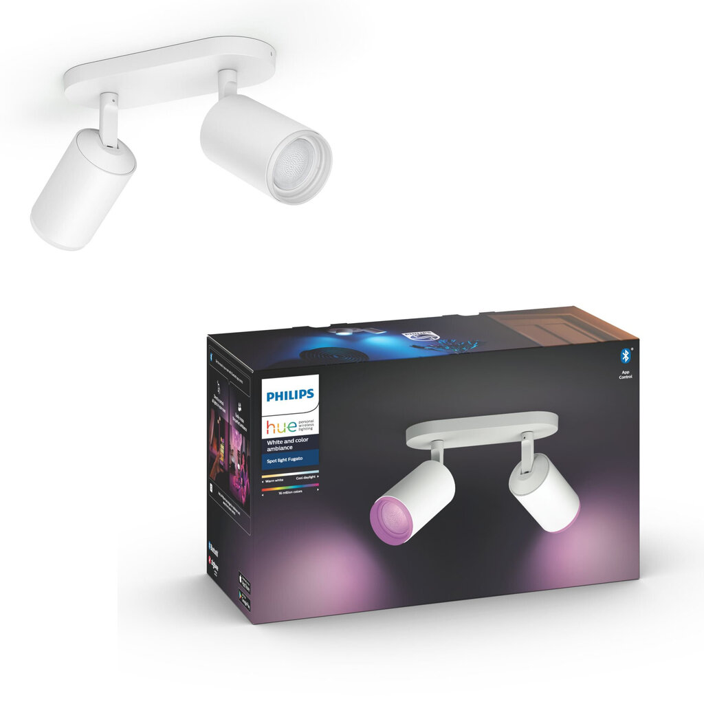 Hue White Ambience Fugato šviestuvas 2x5,7W baltas  цена и информация | Lubiniai šviestuvai | pigu.lt