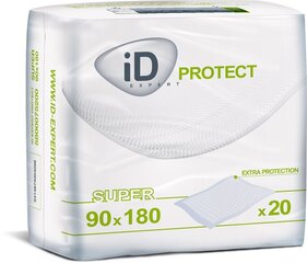 Higieniniai paklotai su šoniniais "sparneliais" iD protect, 90 x 180 cm (82x52cm), 20 vnt kaina ir informacija | Drėgnos servetėlės, paklotai | pigu.lt