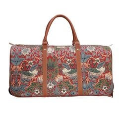 Дорожная сумка на колесиках для женщин Signare Strawberry Thief Red цена и информация | Чемоданы, дорожные сумки  | pigu.lt