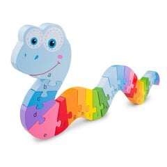 Mokomasis žaidimas-dėlionė New Classic Toys Alphabet-Snake 10533, 26 d. kaina ir informacija | Dėlionės (puzzle) | pigu.lt