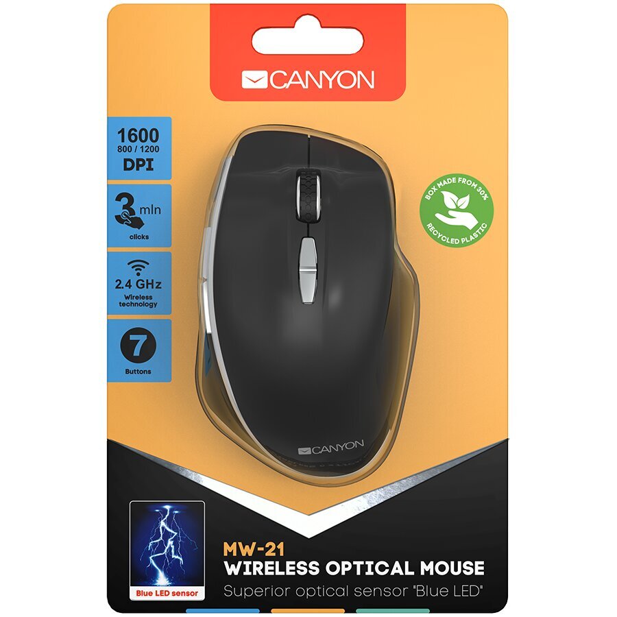 Canyon 2.4 GHz Wireless mouse kaina ir informacija | Pelės | pigu.lt