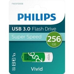 PHILIPS USB 3.0 FLASH DRIVE VIVID EDITION, 256GB, зелёная цена и информация | USB накопители | pigu.lt