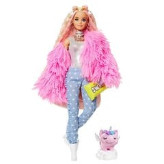 Lėlė Barbie su rožiniais kailinukais kaina ir informacija | Barbie Vaikams ir kūdikiams | pigu.lt