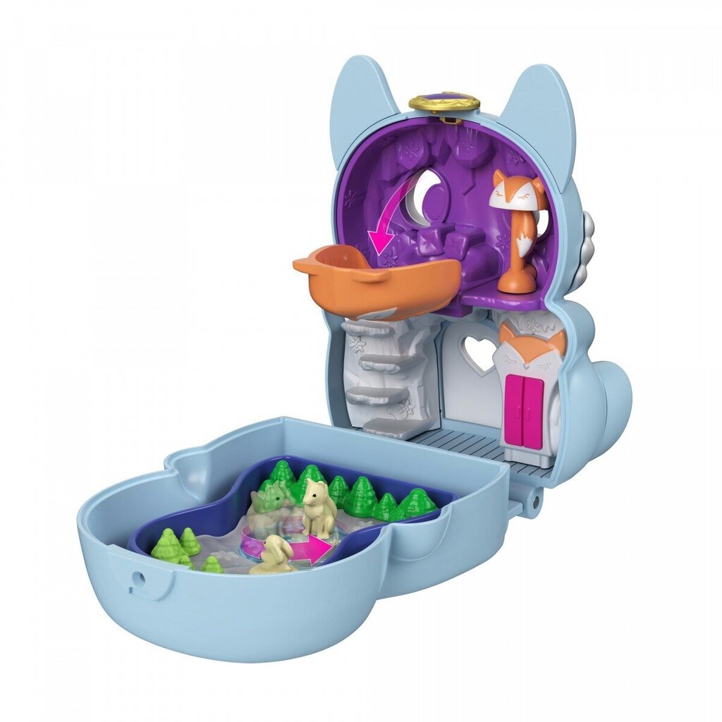 Žaislinių gyvūnėlių namelis Polly Pocket Flip Find Arctic Fox kaina ir informacija | Žaislai mergaitėms | pigu.lt