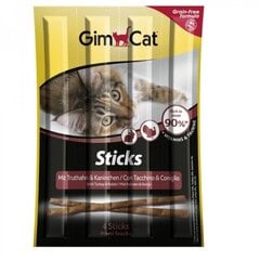 GimCat Sticks Turkey & Rabbit Grain Free (4 шт) цена и информация | Лакомства для кошек | pigu.lt