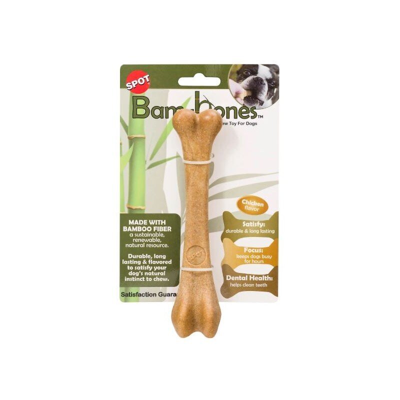 GimDog Bam-Bones bambukinis kaulas, kumpio skonio. Dydis - 18,4cm kaina ir informacija | Skanėstai šunims | pigu.lt