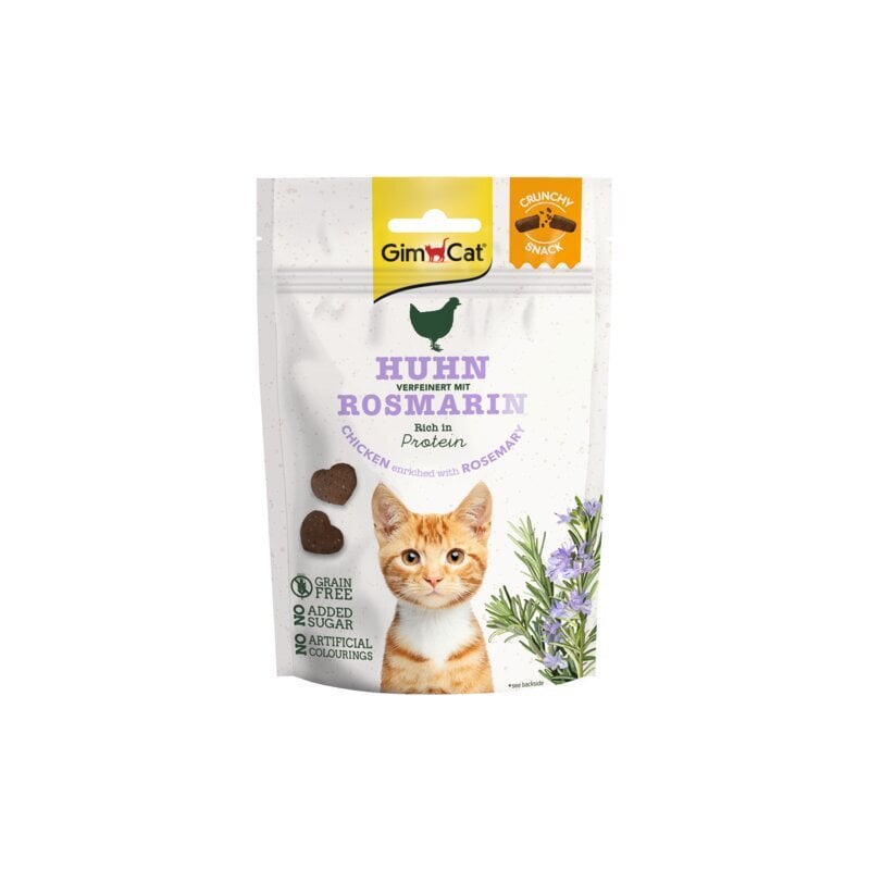 Gimcat Crunchy Snacks traškūs skanėstai višta ir rozmarinu 50g цена и информация | Skanėstai katėms | pigu.lt