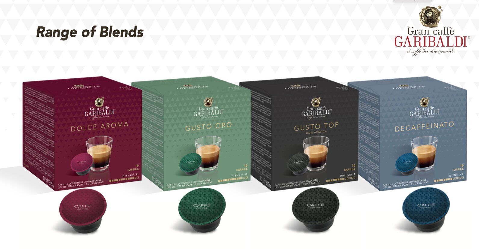 DOLCE GUSTO Coffee capsules GRAN CAFFE GARIBALDI Decaffeinato, 16