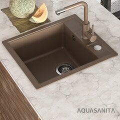 Dirbtinio granito virtuvinė plautuvė Aquasanita Nova SQN100-221W kaina ir informacija | Virtuvinės plautuvės | pigu.lt